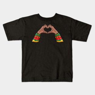 African Hands forming a Heart Freedom Day Juneteenth Kids T-Shirt